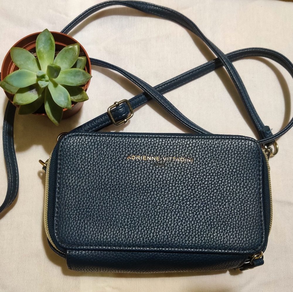 Blue Adrienne Vittadini, crossbody purse.